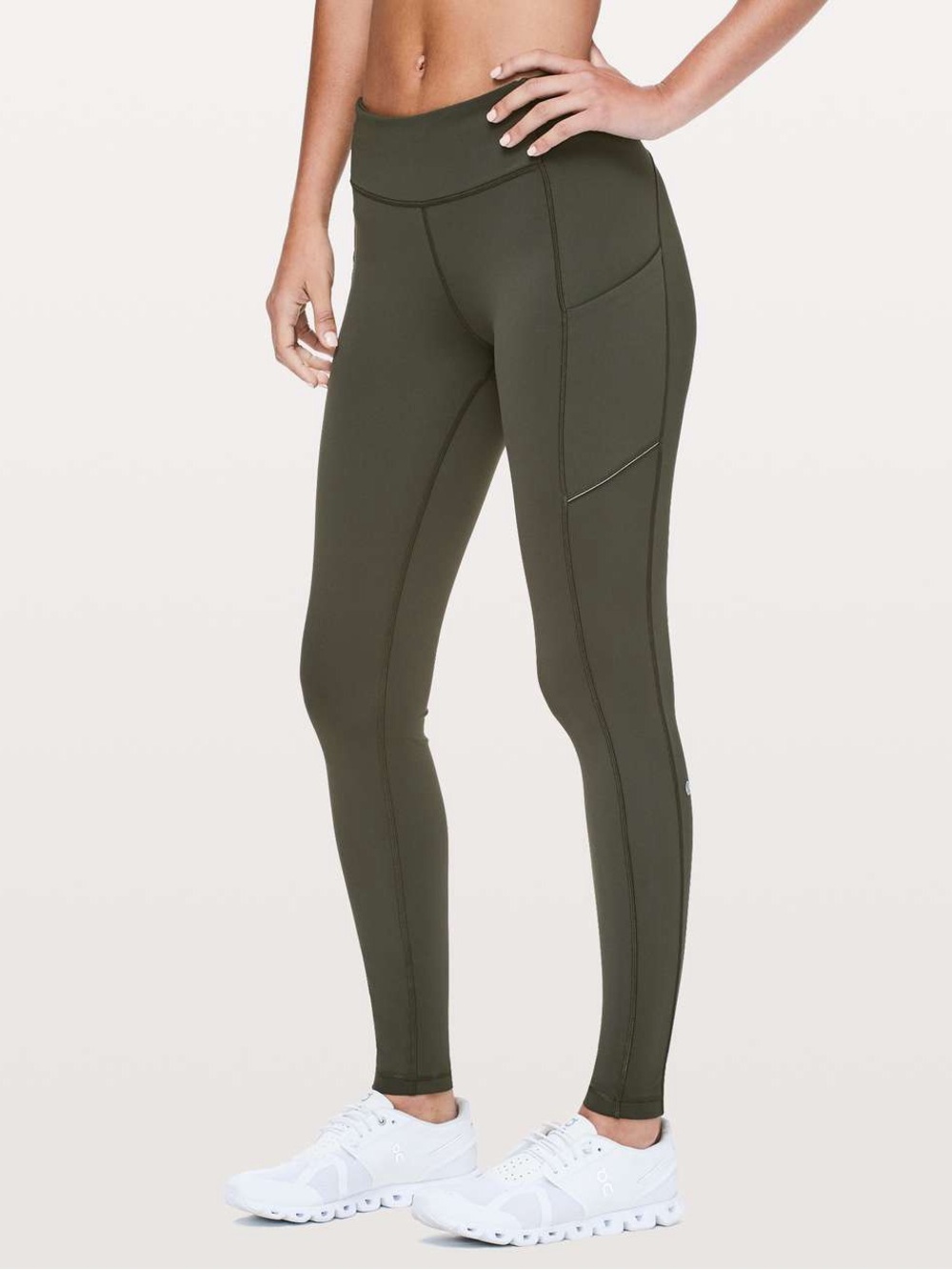 Lululemon Speed Up Tight 28" Dark Olive Green Pocket Leggings Luxtreme Size 6